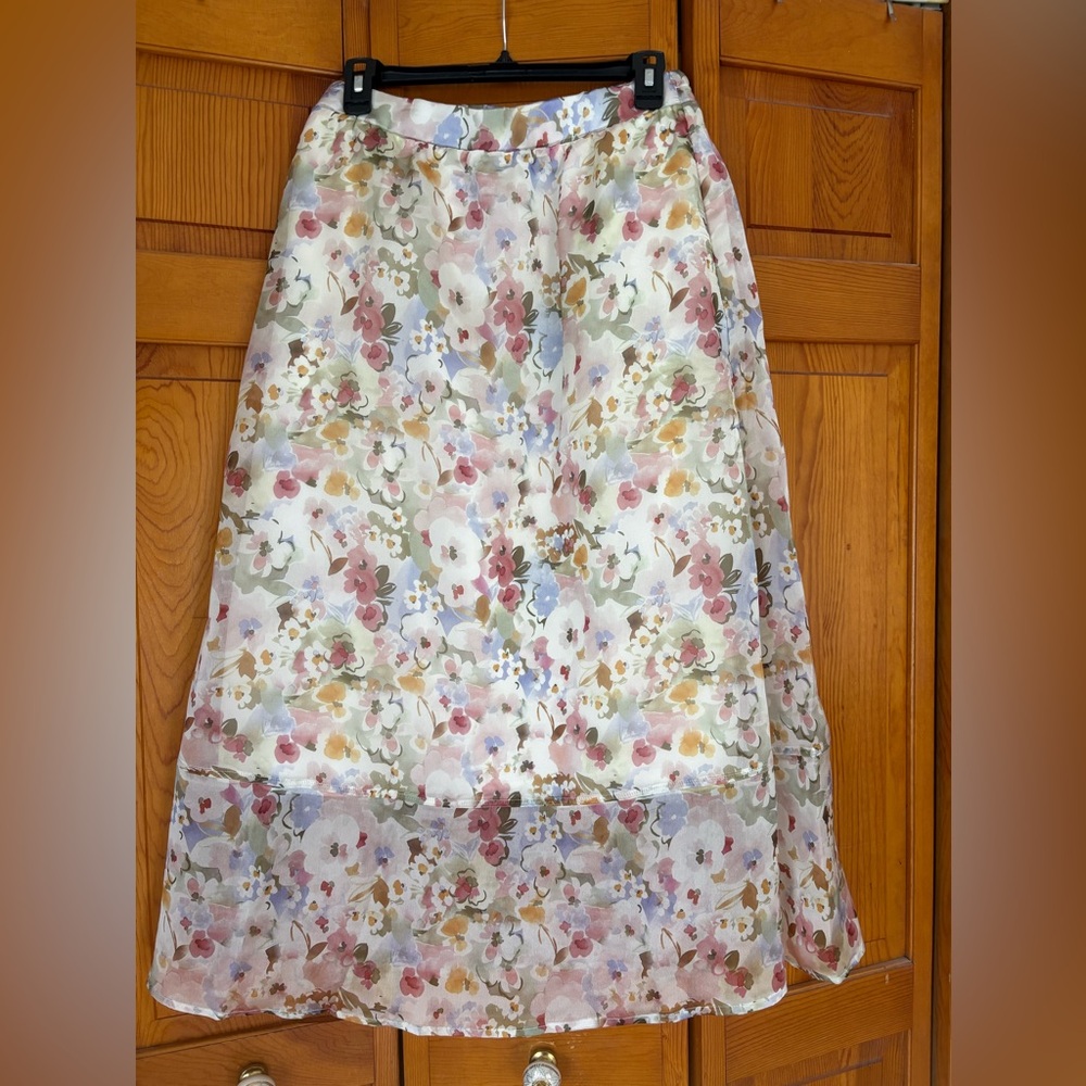 Floral Maxi Skirt - Pastel Multi With Free Non Tarnish Variety Bracelet